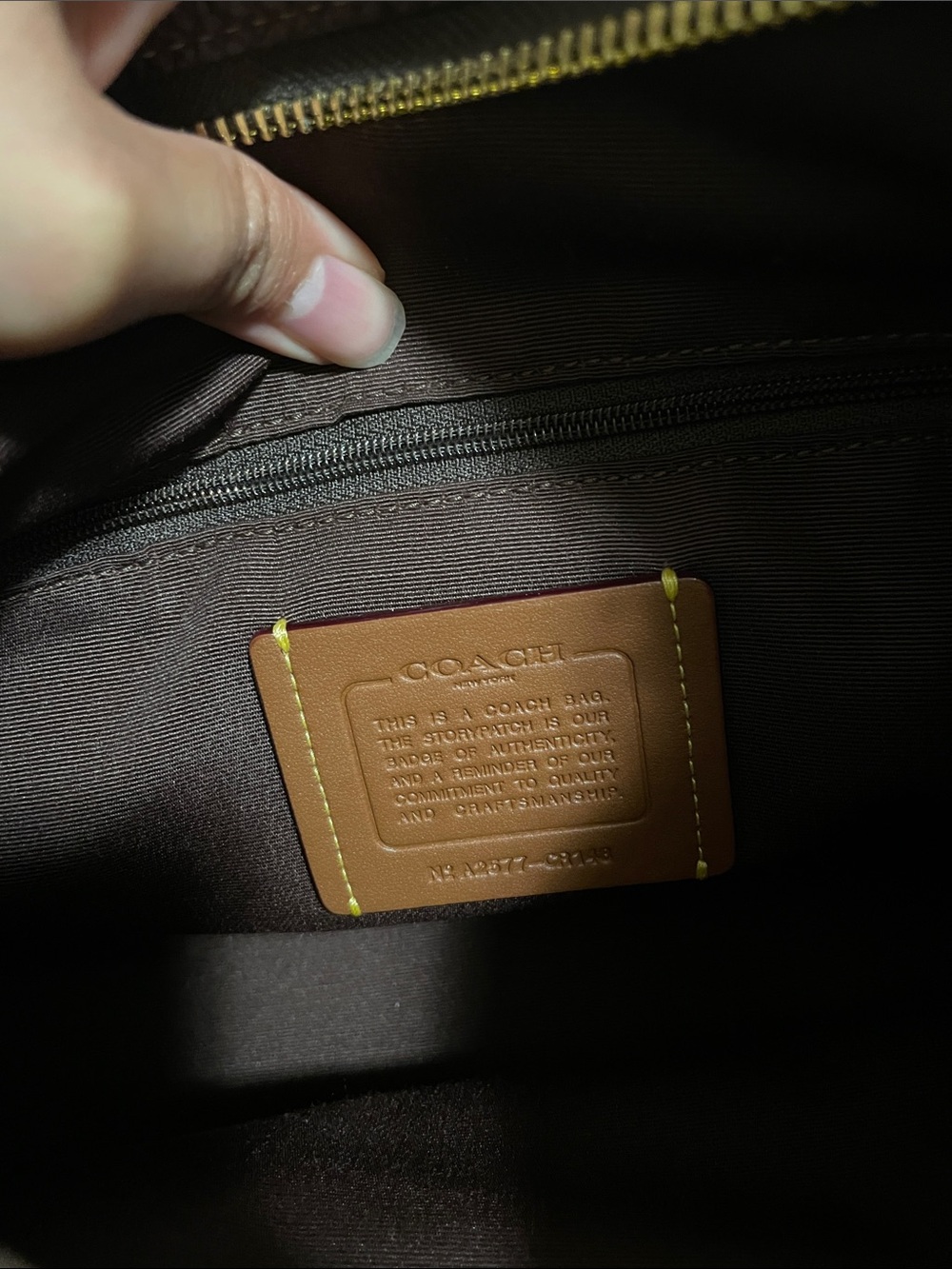 COACH Pebbled Leather laurel Shoulder Bag in Dark Brown with Gold Hardware - Picture 3 of 4